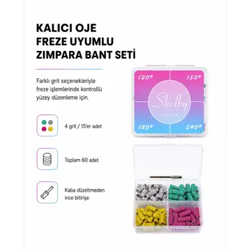 Shelby Kalıcı Oje Freze Uyumlu Zımpara Bant 4x15