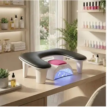 Oval U Tipi Ergonomik Manikür Sehpası ve Kol Desteği